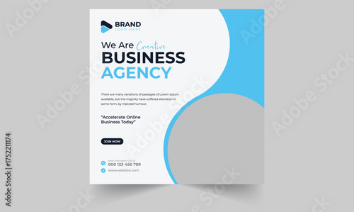 Digital business marketing banner for social media post template, Instagram post design.