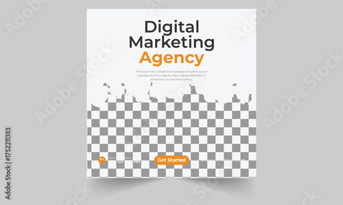 Digital business marketing banner for social media post template, Instagram post design.