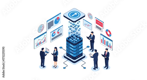 Illustrating the concept of big data analysis and its impact on business strategy.