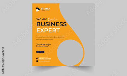 Digital business marketing banner for social media post template, Instagram post design.