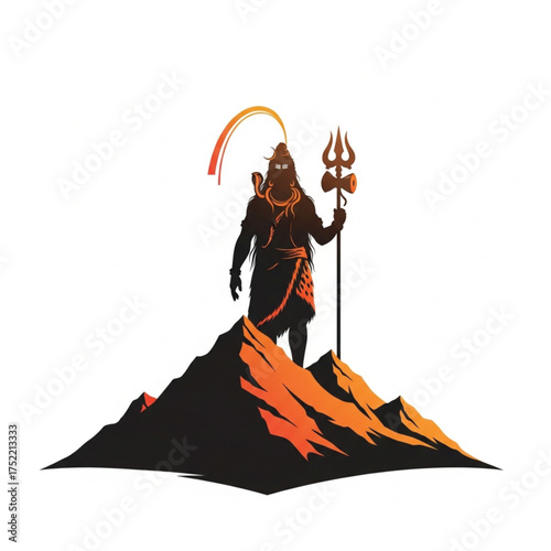 lord shiva on white background