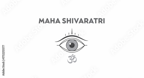Lord Shiva silhouette on white background