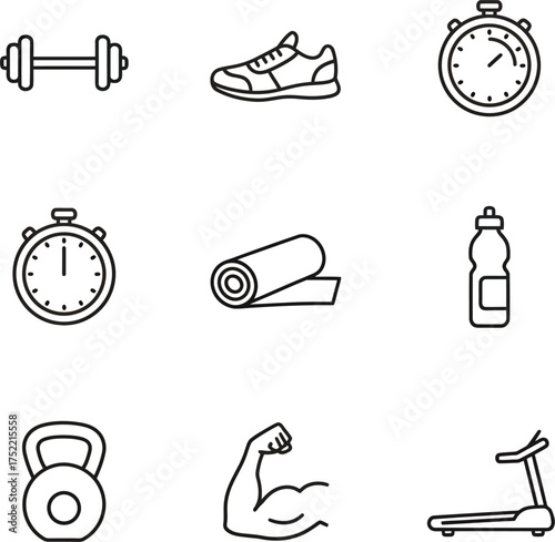 Dynamic fitness silhouette with abstract elements