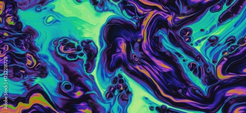 Electric Currents of Luminous Green and Violet in a Psychedelic Liquid Flow