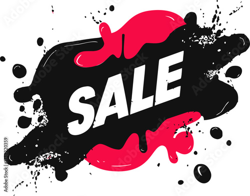 Sale banner vector graffiti style with bold typography and paint splatter — stock vector.