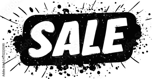 Sale banner with bold text, explosive splash effect, dynamic lines — stock vector.