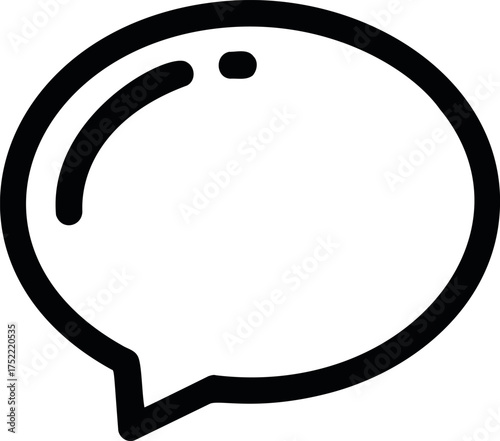 Speech bubble outline with tail vector line art icon — stock vector.