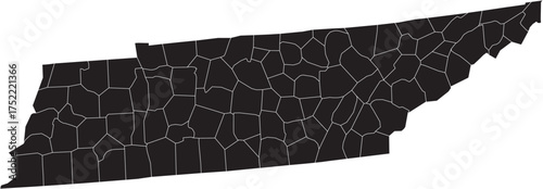 Tennessee State Isolated Map with County Lines
