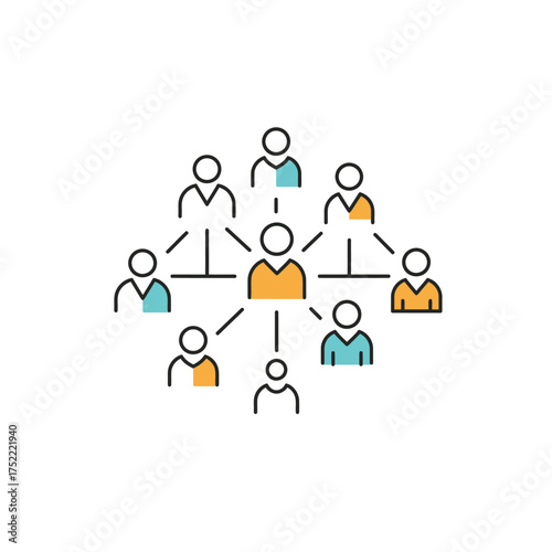 Teamwork and collaboration network of people connected together.