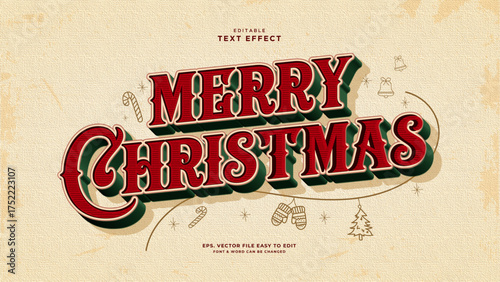 Christmas text effect 3d victorian text style