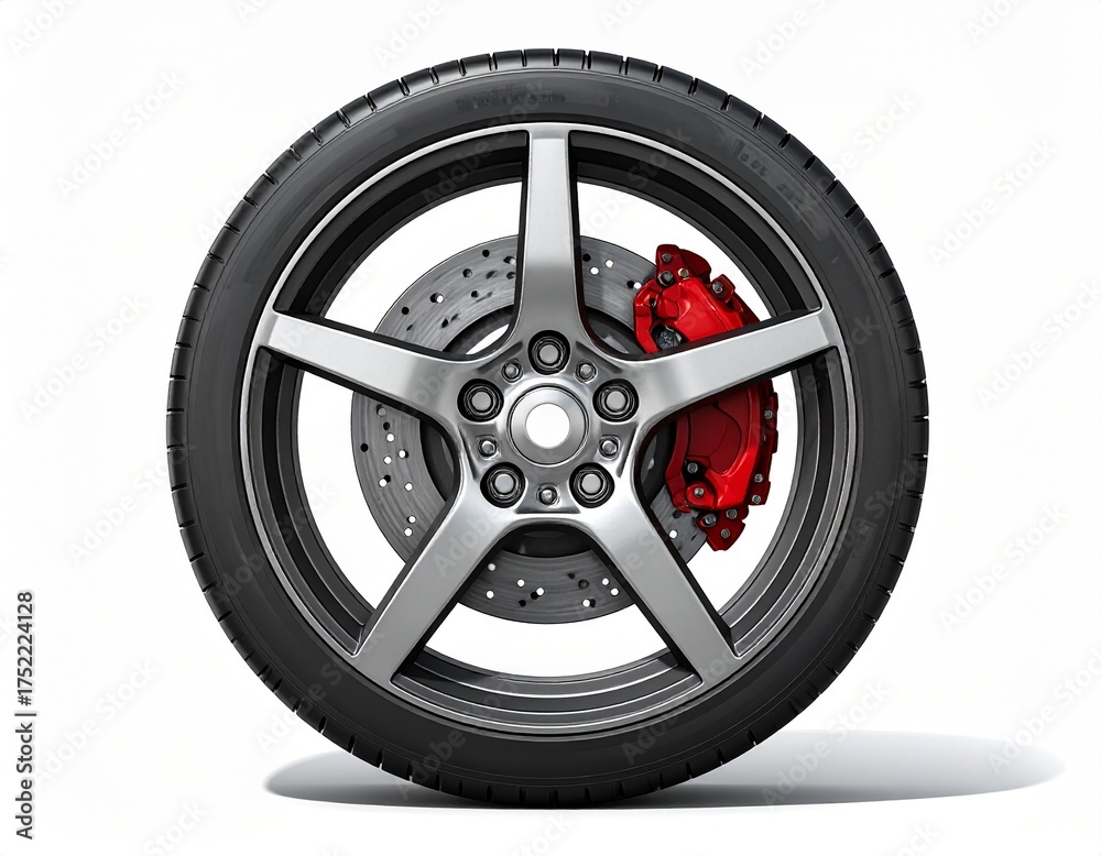 Obraz premium car wheel isolated on white