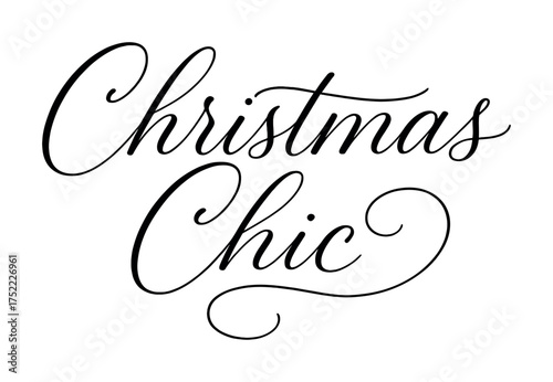 Elegant christmas typography in flowing script style