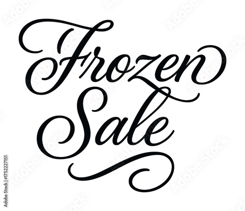 Elegant calligraphy design of frozen sale promotion