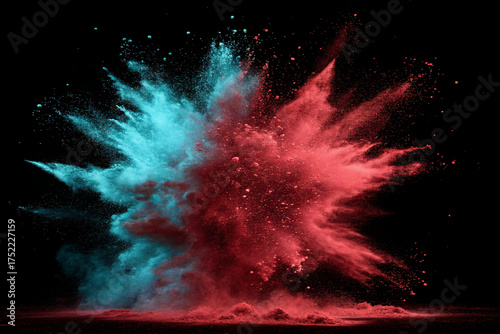 Red and Black Cosmic Fire Explosion in Deep Space