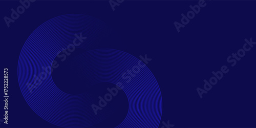 Abstract blue background with glowing curved lines. Shiny blue swirl curve lines design. Spiral lines. Geometric oval pattern. Futuristic technology concept. Vector illustration