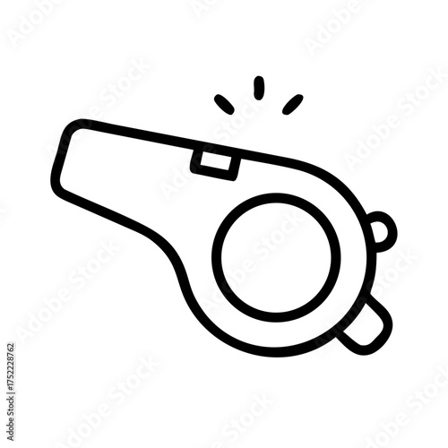 Simple black and white drawing of a whistle