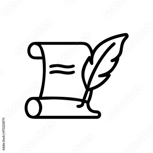 Scroll and quill, symbolizing classic writing and history