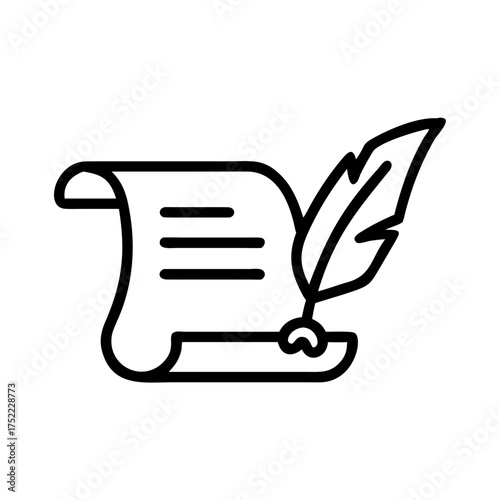 Scroll and quill, representing writing and knowledge