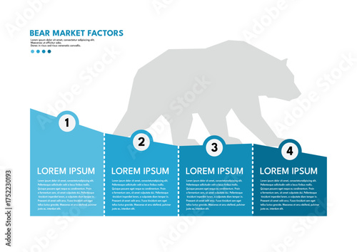 Bear market factors infographic template, business investment concept