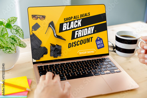 Business woman using laptop computer