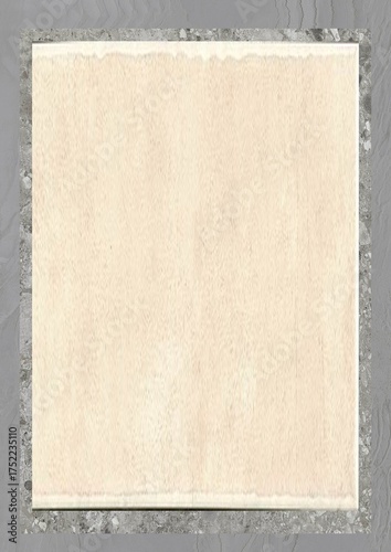 Blank beige textured paper with gray border