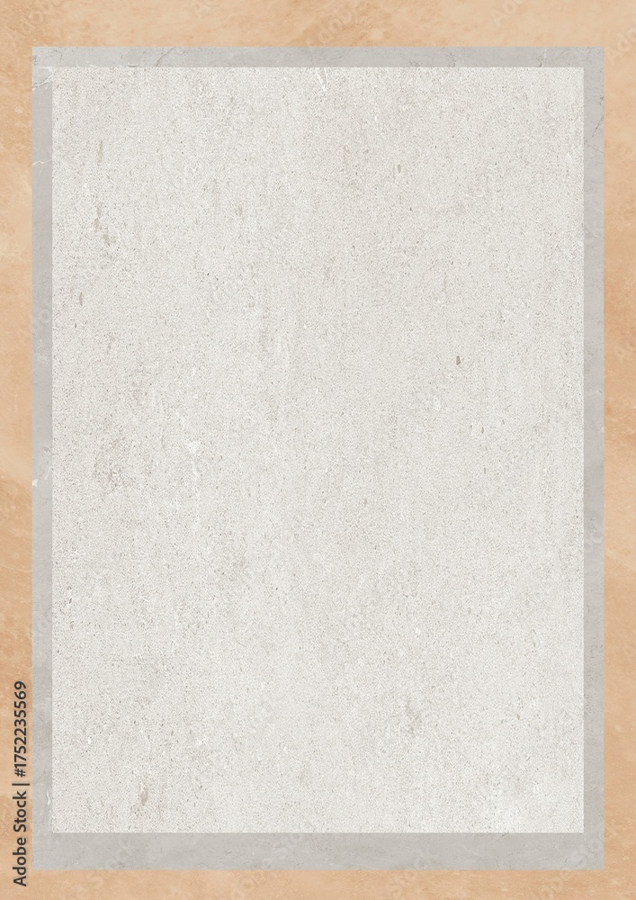 Fototapeta premium Blank textured paper with light gray border on beige background