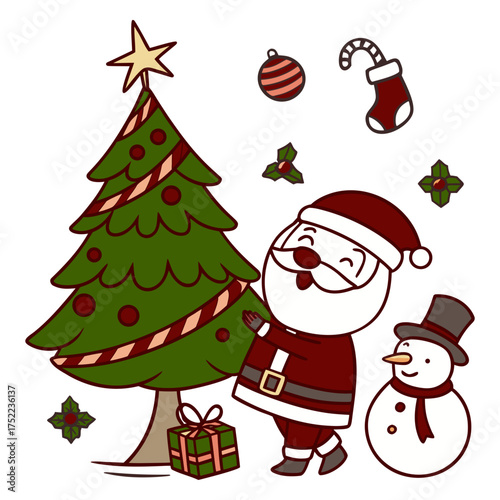Christmas vector, Christmas Doodle SVG, Christmas coquette SVG, Christmas bow SVG, Santa Claus SVG, Merry Christmas SVG, Christmas Tree SVG, 
