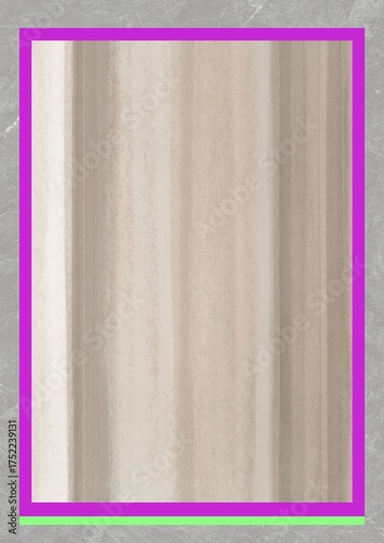 Vertical striped beige pattern with purple and green borders on a textured background