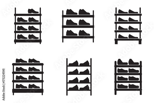 Six Shoe Rack Shelves Storage Furniture Closet Organizer Modern Minimalist Design Solutions for Home Organization and Style