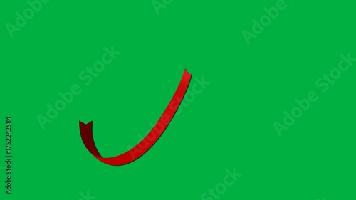 animated red ribbon forming an HIV AIDs awareness sign, animation footage video isolated on alpha channel(transparent) background.
