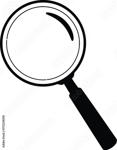 Magnifying glass outline on a plain background, search concept