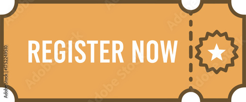 An invitation ticket design promotes the call to register now