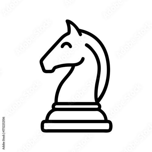 Chess knight piece, a strategic game element