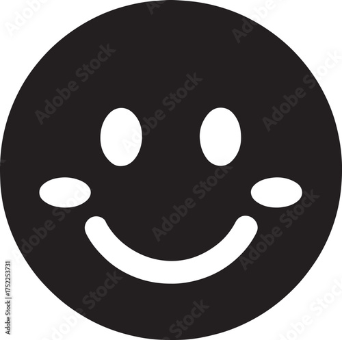 Cute blushing smiling face vector illustration with rosy cheeks, perfect for emoji or icon design.