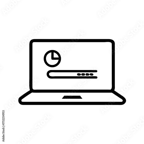 Laptop loading, representing processing or waiting