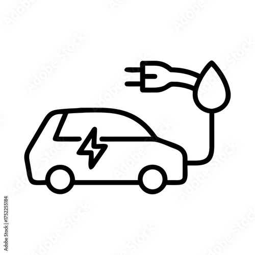 Electric car charging with plug and cable