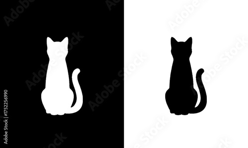  black cat silhouette vector illustration, cat silhouette set vector illustration, cat silhouette black vector, illustration, cat, cats, animal, wildlife animal silhouette, silhouettes, silhouette, 