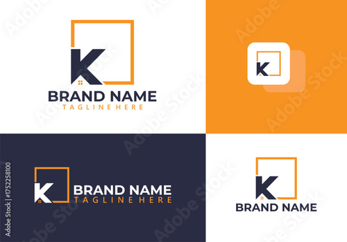 Initial letter K real estate logo vector. Letter K Company logo Template