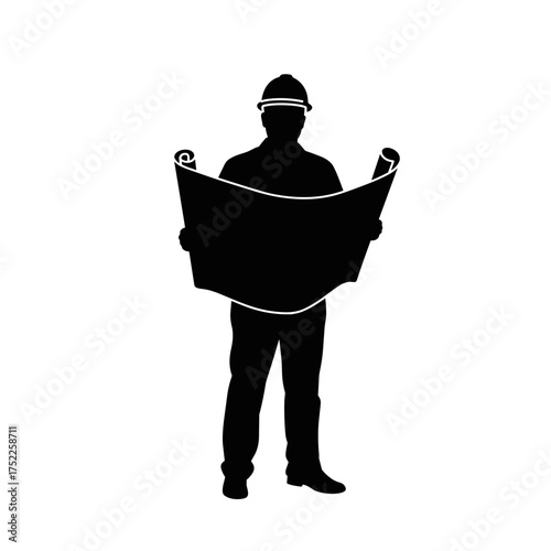 Man holding blueprints while wearing a helmet for International Men's Day  