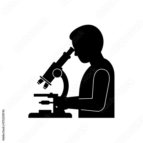 Man using a microscope to examine samples for International Men's Day  