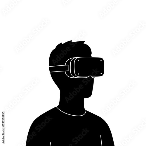 Man wearing VR headset while exploring virtual environments for International Men's Day  
