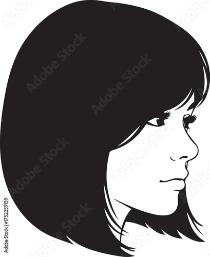 Elegant woman portrait with classic bob hairstyle perfect for beauty brand or fashion blog design assets and creative projects with style