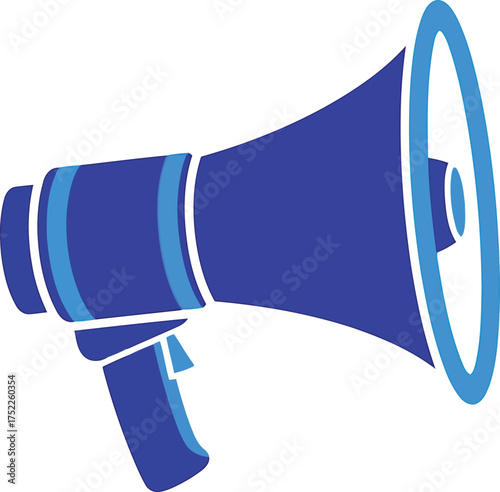 Blue megaphone vector illustration announcing important news and ideas scalable eps graphic vector