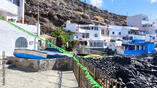 Coastal village Bocacangrejo on the rocky shore of the Atlantic Ocean, Tenerife, Canary Islands, Spain