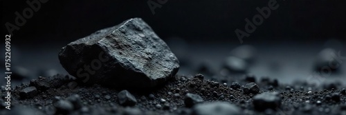Rough Black Coal Close-Up Fossil Fuel Texture and Environmental Impact