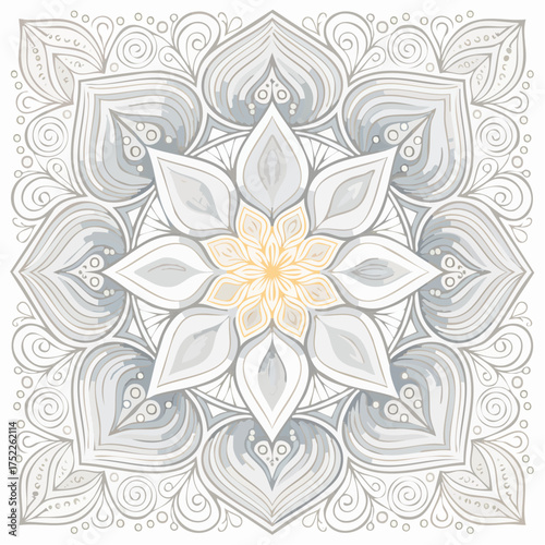 Intricate floral mandala with transparent background