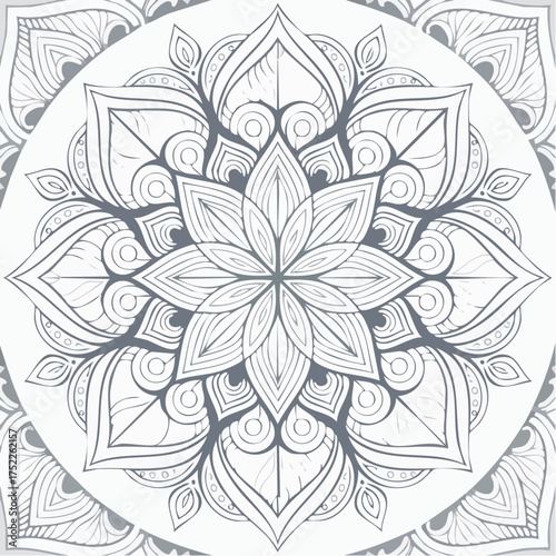 Intricate floral mandala with transparent background
