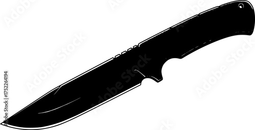  a black hunting knife 