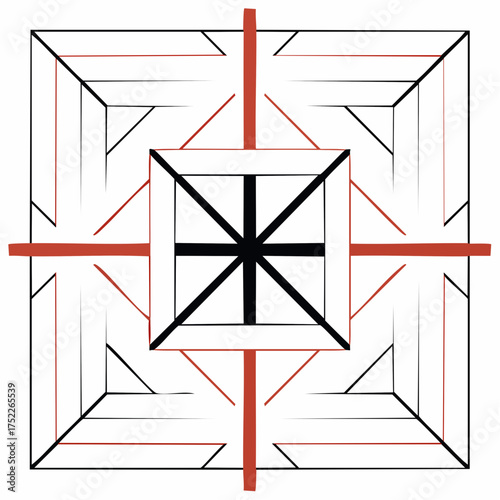 Geometric abstract pattern with transparent background