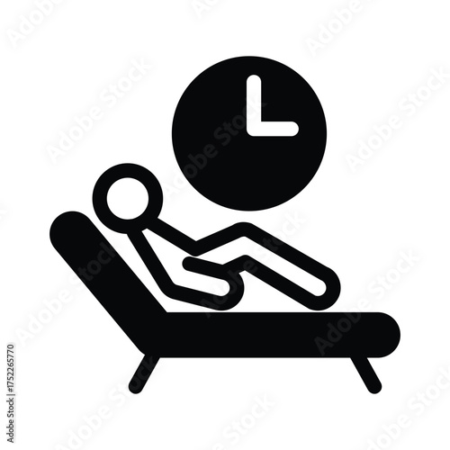 sleep rest clock solid icon vector design good for web or mobile app